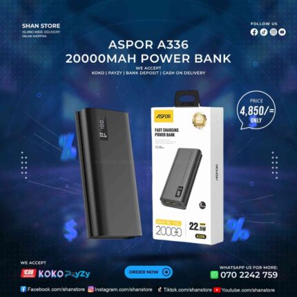 Aspor A336 20000mAh Power Bank Shan Store