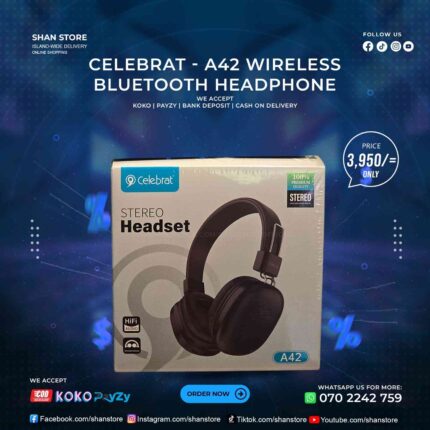 Celebrat A42 Wireless Bluetooth Headphone Shan Store