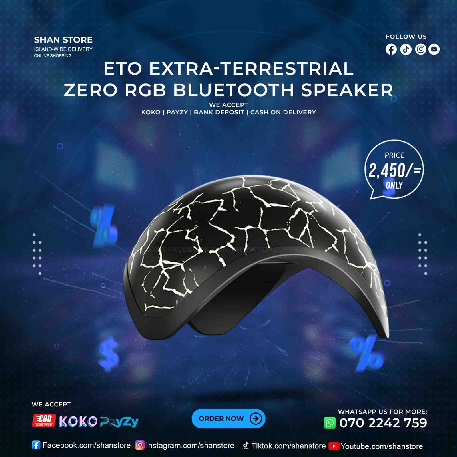 ETO Extra Zero RGB Bluetooth Speaker Shan Store