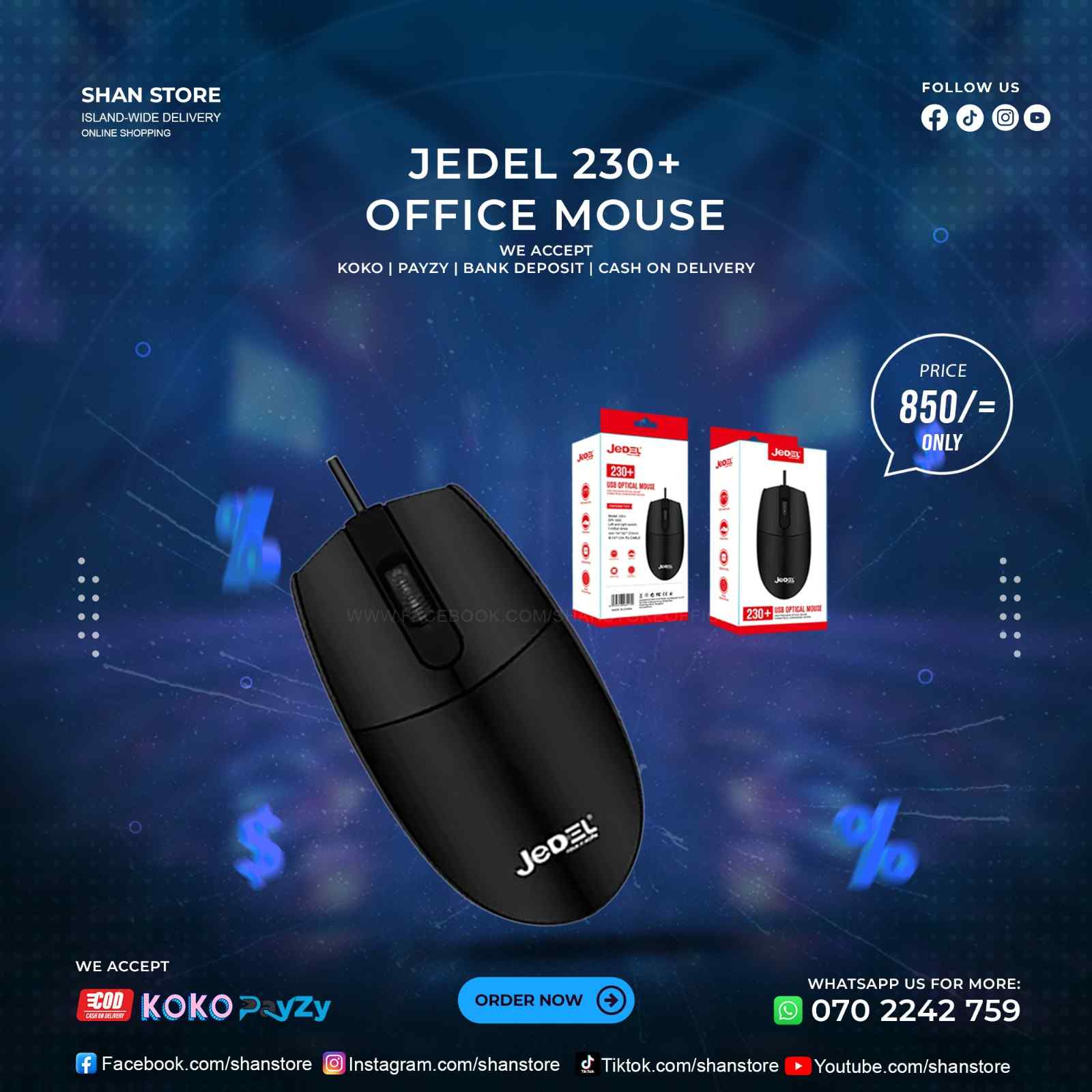 Jedel 230+ Computer Mouse Shan Store