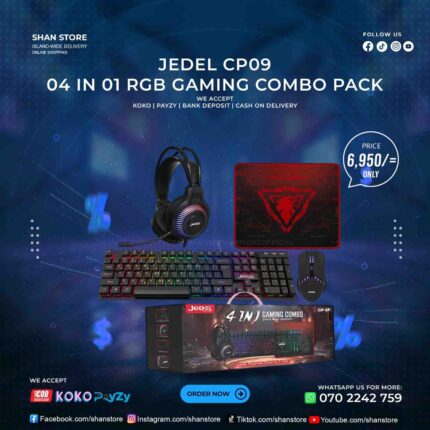 Jedel CP09 4in1 Gaming Combo Pack RGB Keyboard Mouse Headset Mouse Pad