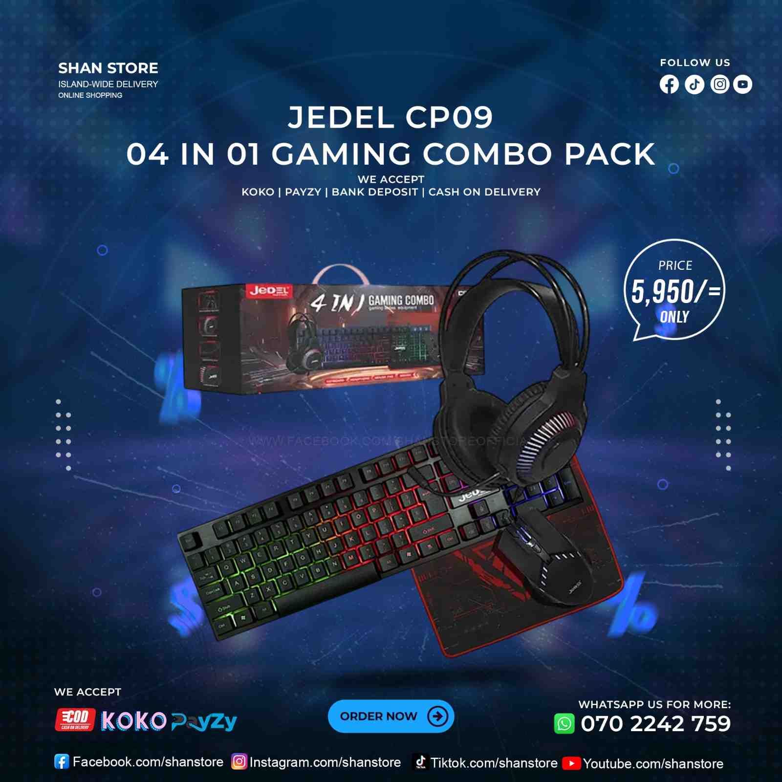 Jedel CP09 4in1 Gaming Combo Pack Shan Store