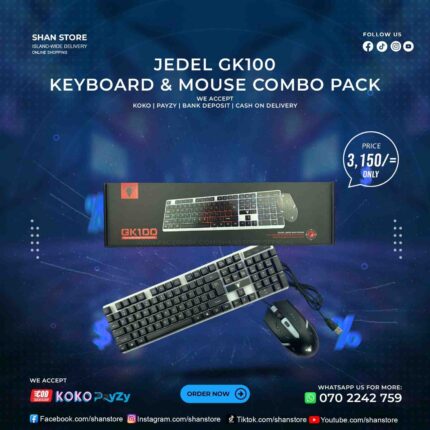 Jedel GK100 Gaming Keyboard Mouse Combo Wired Shan Store