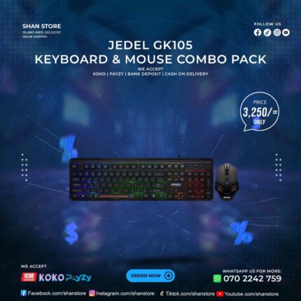 Jedel GK105 Gaming Keyboard Mouse Combo Wired Shan Store