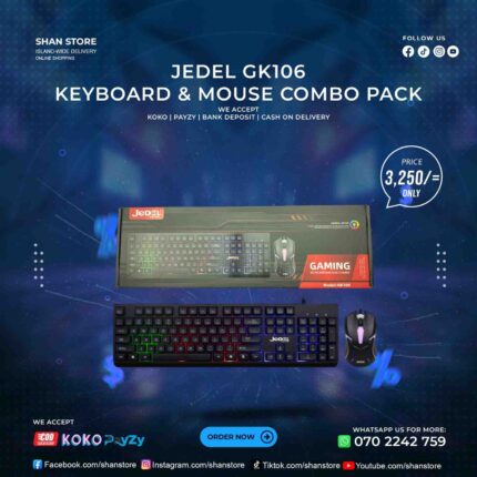 Jedel GK106 Gaming Keyboard Mouse Combo Wired