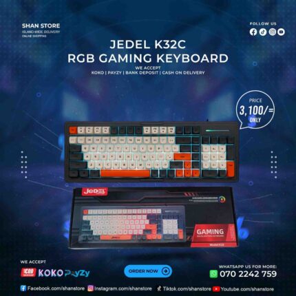 Jedel K32C Color RGB Gaming Keyboard Shan Store