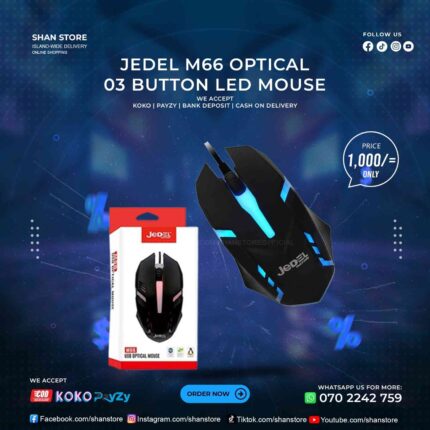 Jedel M66 RGB Gaming Mouse 03 Button DPI 1000 Shan Store