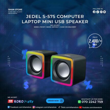Jedel S-575 RGB Mini USB Computer Laptop Speaker Shan Store