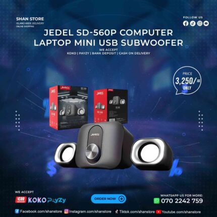 Jedel SD-560P Mini USB Subwoofer Computer Laptop Speaker Shan Store