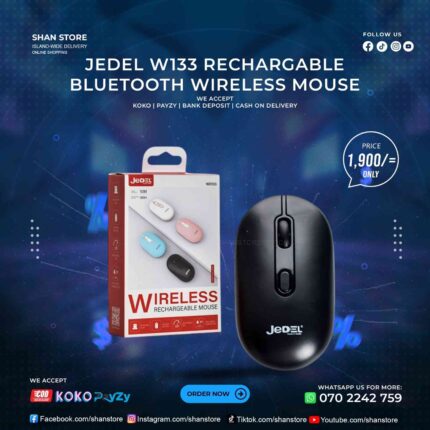 Jedel W133 Rechargeable Bluetooth Wireless Mouse Shan Store