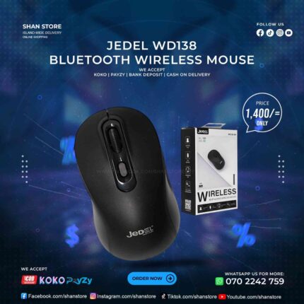 Jedel W138 Bluetooth Wireless Mouse Shan Store