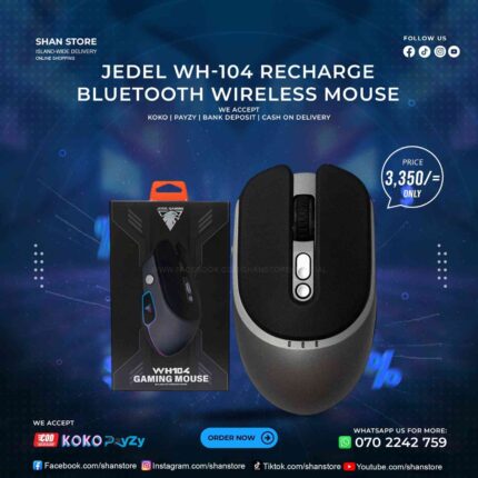 Jedel WH104 Rechargeable Bluetooth Wireless Mouse Shan Store