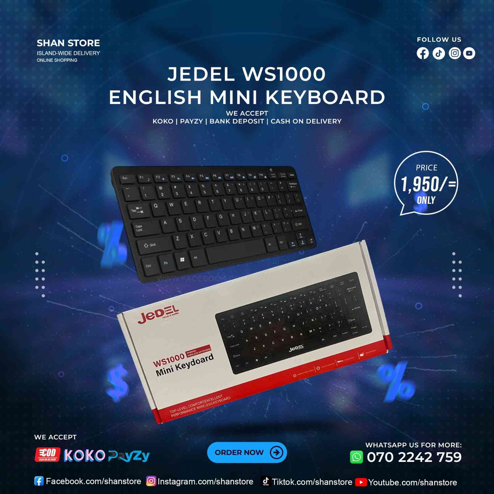 Jedel WS1000 Mechanical Keyboard Shan Store Jedel WS1000 Mechanical Keyboard Shan Store