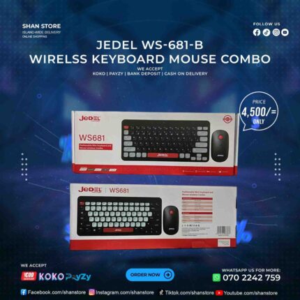 Jedel WS681-B Wireless Keyboard Mouse Combo Shan Store