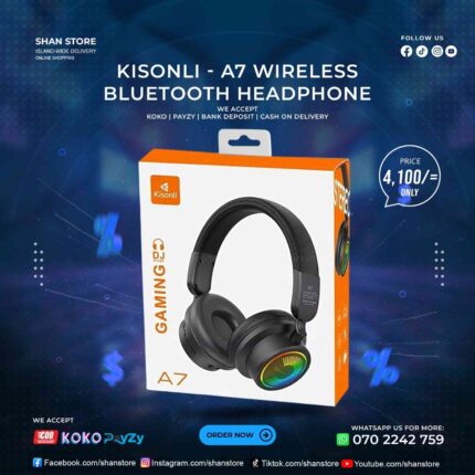 Kisonli A7 Wireless Bluetooth Headphone Shan Store