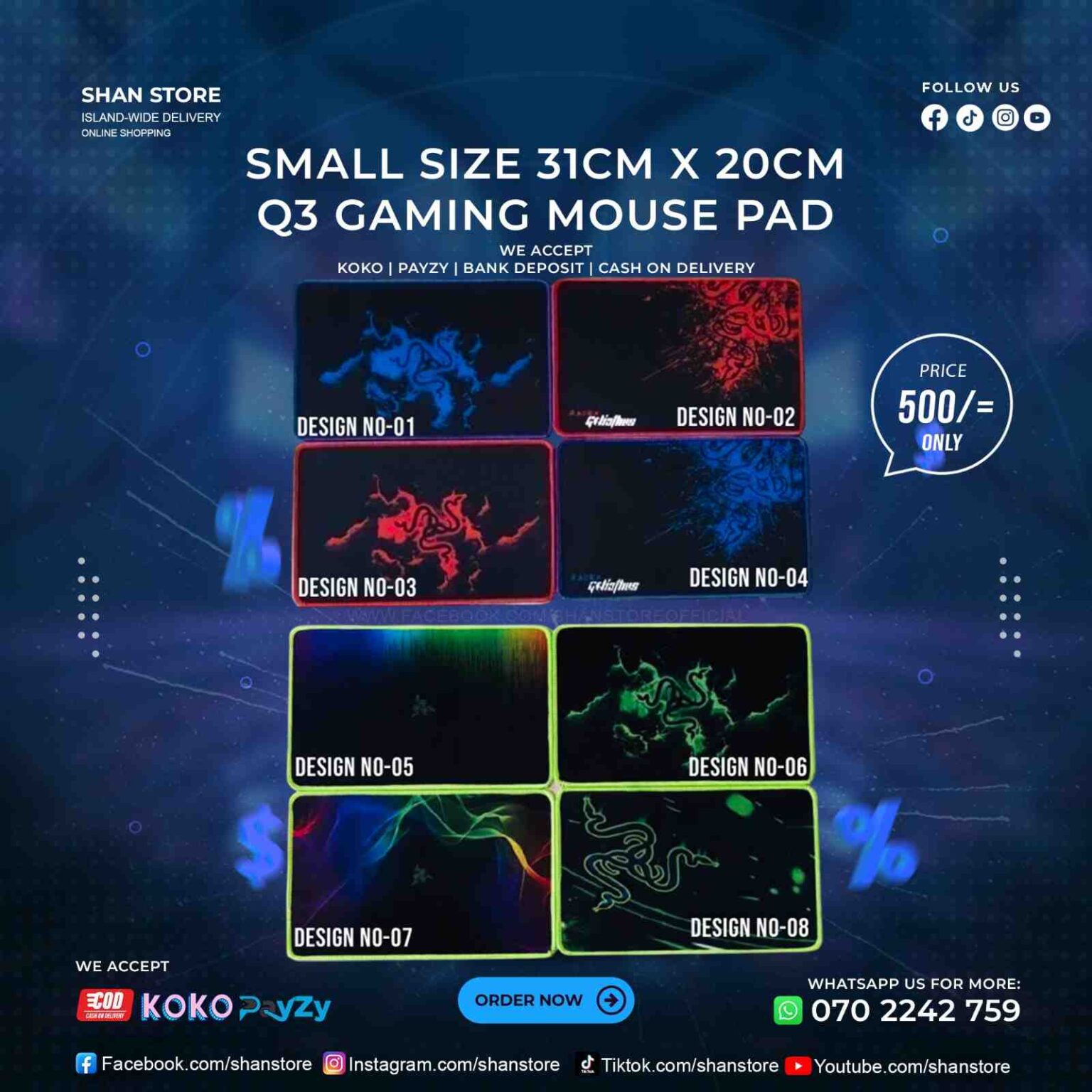 Shan Store Q3 Small Size Mouse Pad 31cm x 20cm - Shan Store | Online Computer ...