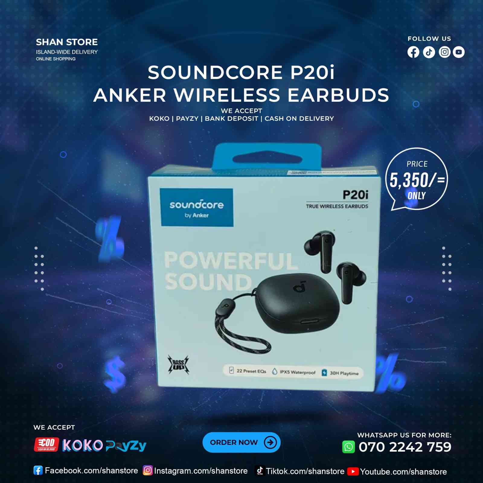 Soundcore P20i Anker Wireless Earbuds Shan Store Soundcore P20i Anker Wireless Earbuds Shan Store