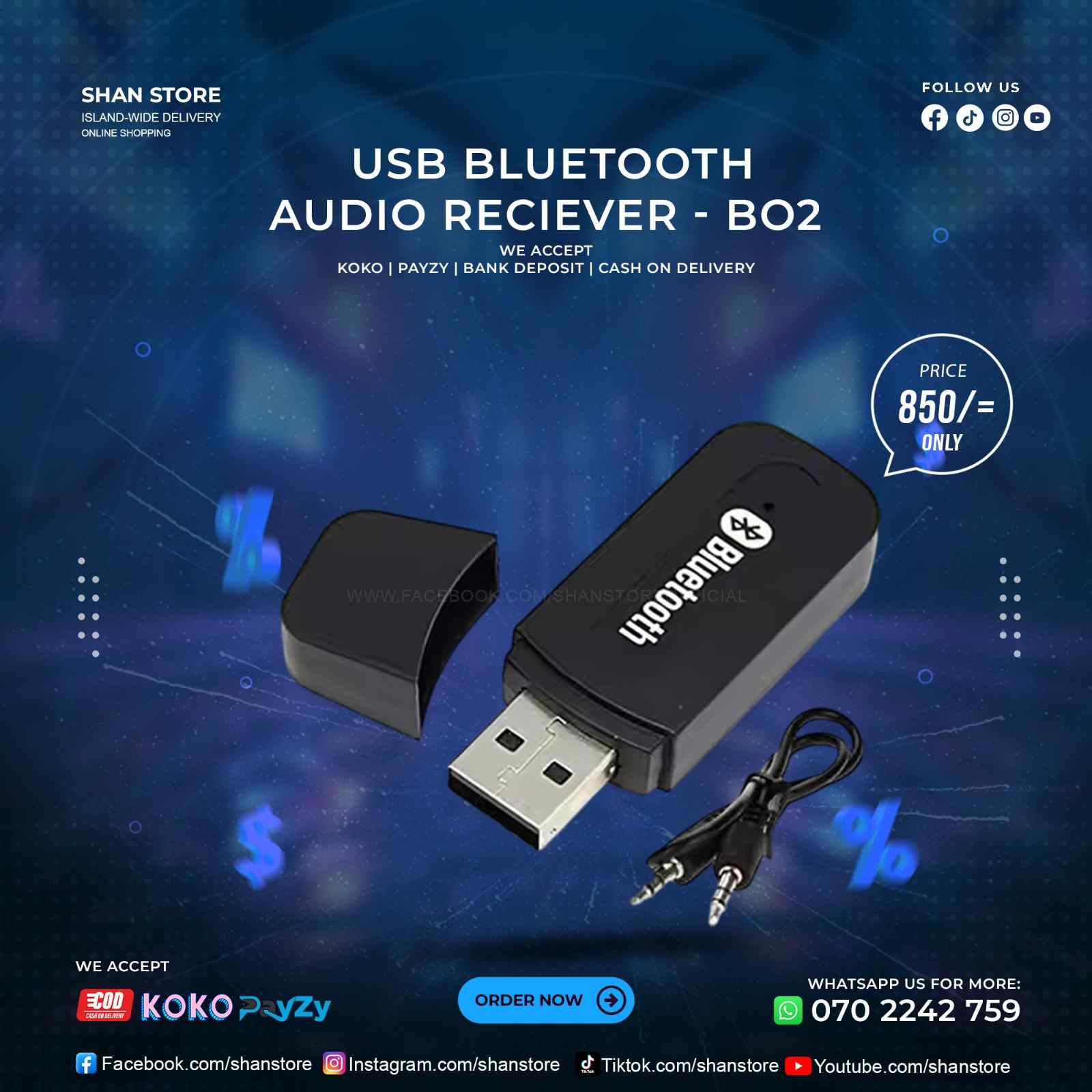 USB Bluetooth Audio Receiver-B02 Shan Store