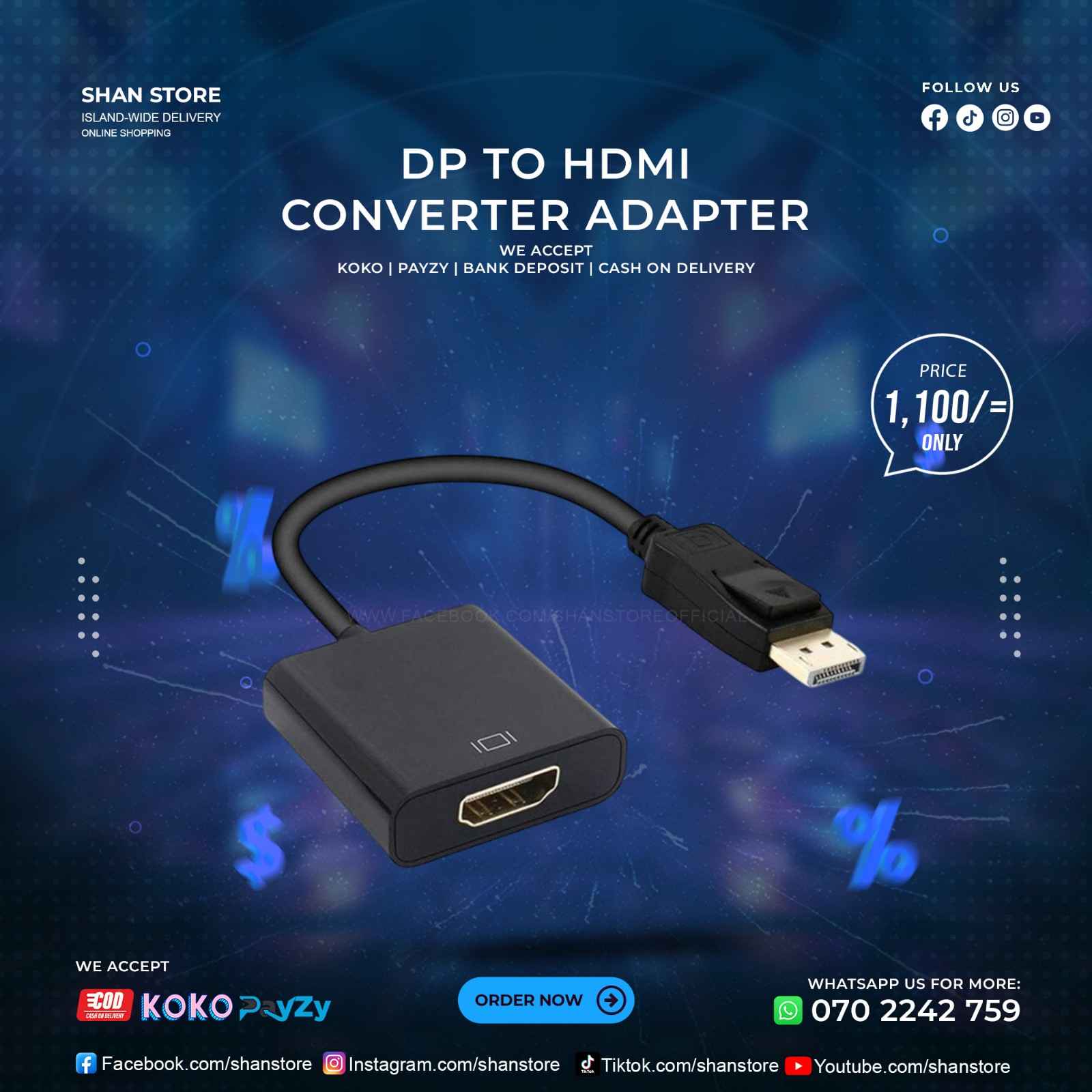 DP To HDMI Converter Adapter