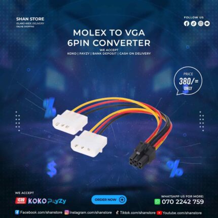 Molex To VGA 6 Pin Power Converter Cable