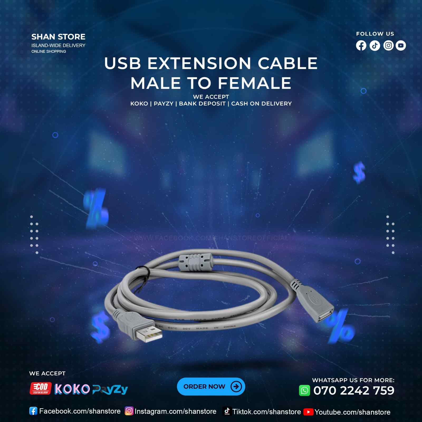 USB Extension Cable Male To Female