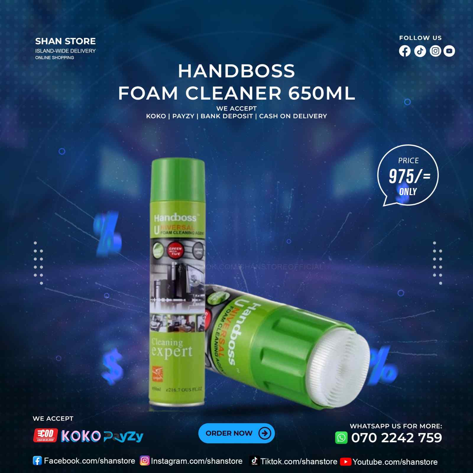 PC Laptop Cleaner Handboss Foam Cleaner 650ml PC Laptop Cleaner Handboss Foam Cleaner 650ml