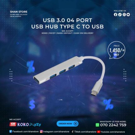 Type C To USB Hub 04 Port USB 3.0