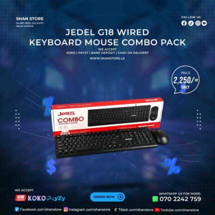 Jedel G18 Keyboard Mouse Combo Pack Wired